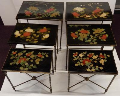 1950 1970 Pair of Series of 3 Nesting Tables