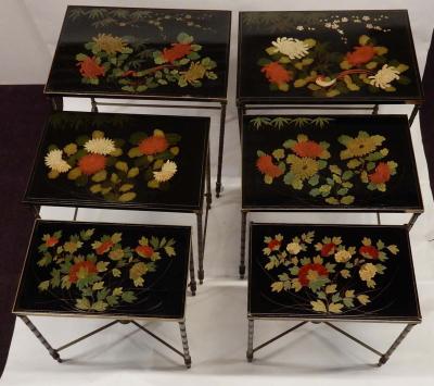 1950 1970 Pair of Series of 3 Nesting Tables