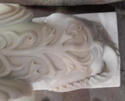 1950 Pair of Statuary White Marble Sphinxes