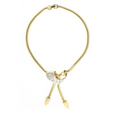 1950 Retro Modern gold Tassel Necklace