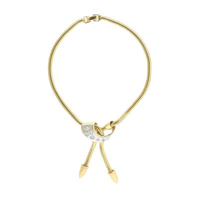 1950 Retro Modern gold Tassel Necklace
