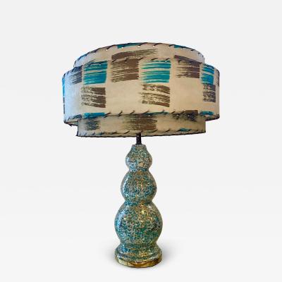 1950 s Ceramic Table Lamp with Original Shade