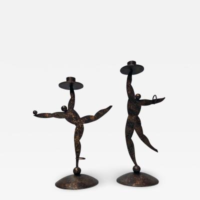 1950 s Hagenauer style candleholders in the form of dancers 