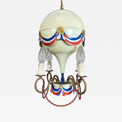 1950 s Toleware Hot Air Balloon Chandelier