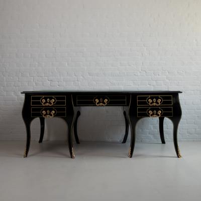 1950S SPAIN REGENCE STYLE METAL DESK WITH A REPLACEMENT LEATHER BY OTTELY