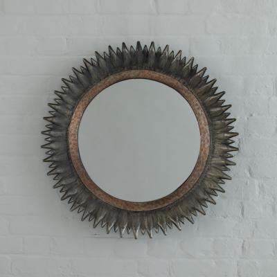 1950S ZINCD COPPER SUNBURST MIRROR ITALY