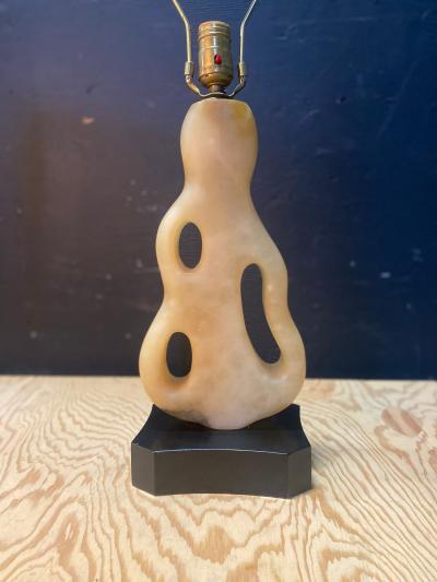 1950s Biomorphic Alabaster Table Lamp designed by Maurizio Tempestini