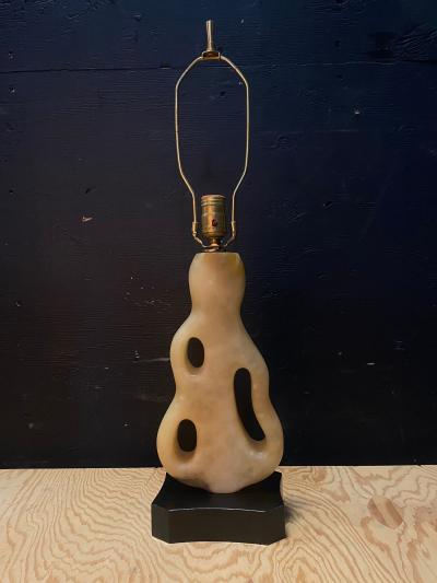 1950s Biomorphic Alabaster Table Lamp designed by Maurizio Tempestini