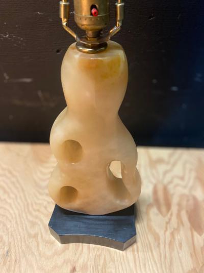 1950s Biomorphic Alabaster Table Lamp designed by Maurizio Tempestini