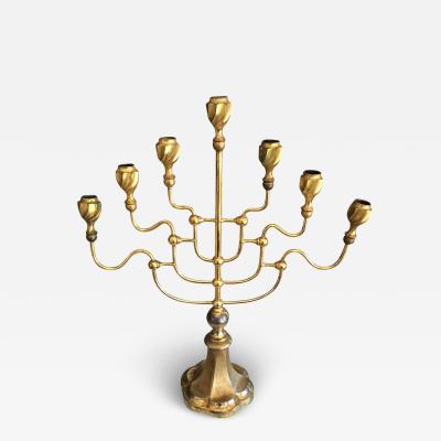 1950s Brass Temple Menorah