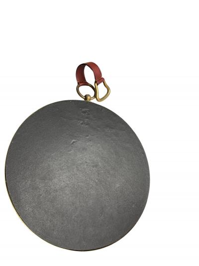 1950s Brass and leather witch mirror