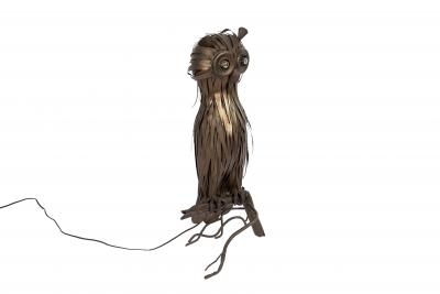 1950s Brutalist owl lamp