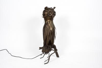 1950s Brutalist owl lamp