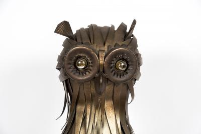 1950s Brutalist owl lamp