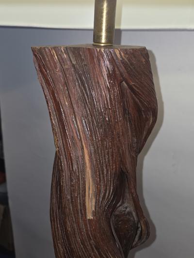 1950s California Mid Century Hand Carved Twisted Desert Ironwood Floor Lamp