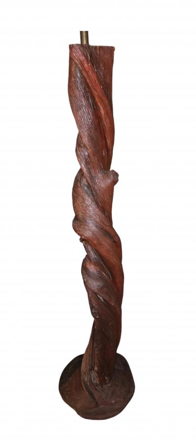 1950s California Mid Century Hand Carved Twisted Desert Ironwood Floor Lamp