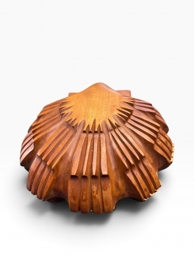 1950s Carved wood shell box