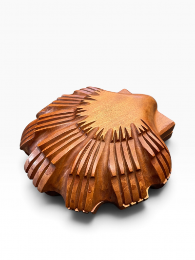 1950s Carved wood shell box