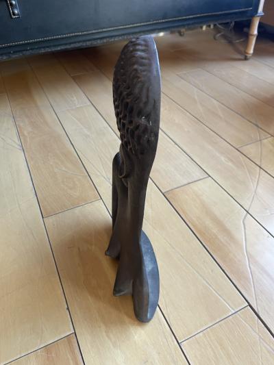 1950s Cast bronze sculpture showing a nice African woman