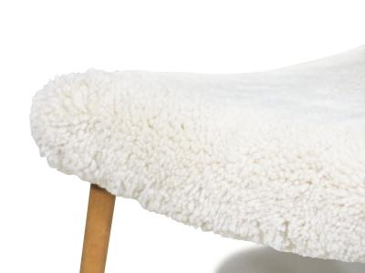 1950s Danish Triangular Stool in Shearling