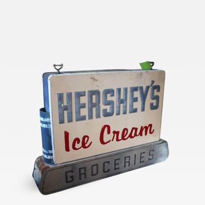 1950s Double Sided Hersheys Ice Cream Sign