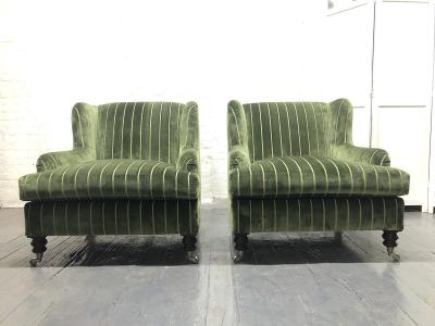 1950s English Upholstered Lounge Chairs