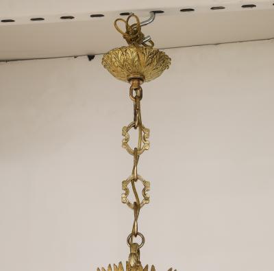 1950s French 12 Arm Brass Chandelier