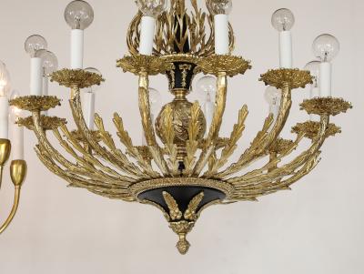 1950s French 12 Arm Brass Chandelier