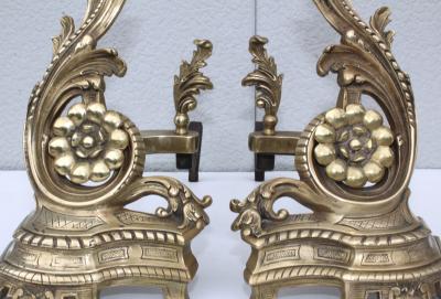 1950s French Brass Andirons
