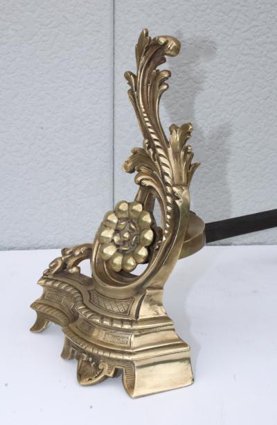 1950s French Brass Andirons