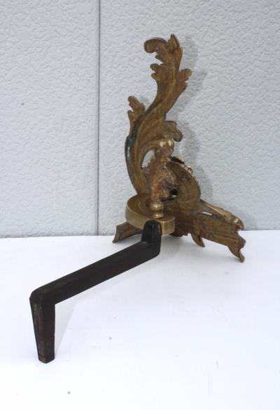 1950s French Brass Andirons