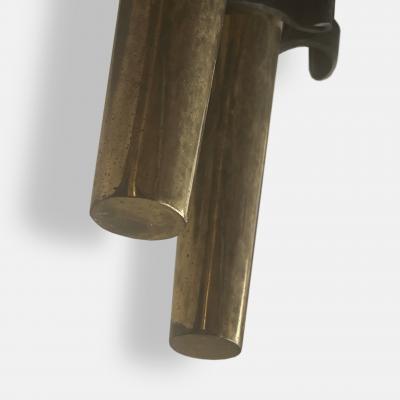 1950s French Brass and Wrought Iron Torchi re Wall Sconce