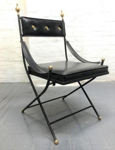 1950s French Iron and Brass Dining Chairs