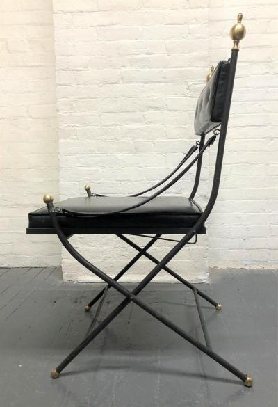 1950s French Iron and Brass Dining Chairs