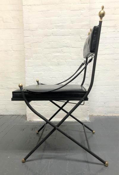 1950s French Iron and Brass Dining Table and Chairs