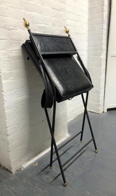 1950s French Iron and Brass Dining Table and Chairs