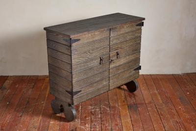 1950s French Slatted Cabinet