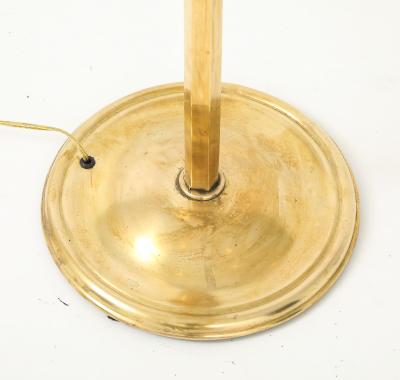1950s French Solid Brass Swing Arm Floor Lamp