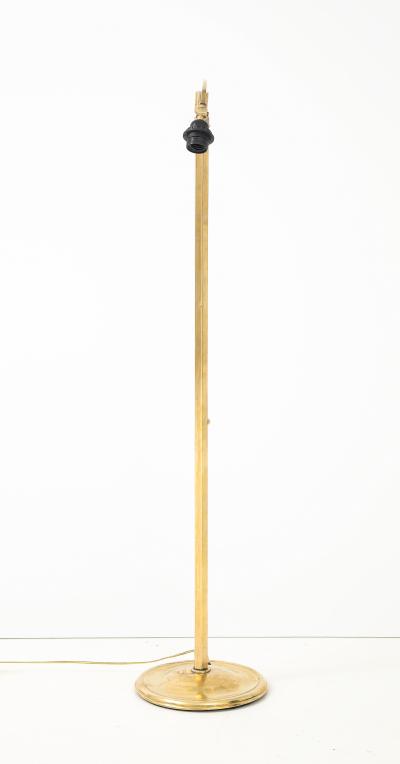 1950s French Solid Brass Swing Arm Floor Lamp