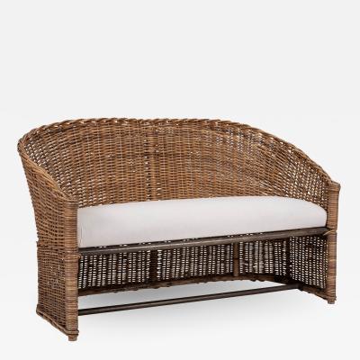 1950s French Wicker Sofa