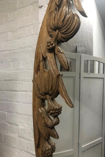 1950s Hand Carved Floral Mirror