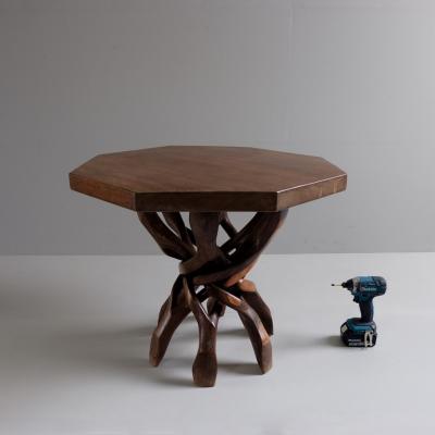 1950s Interlocking Hardwood Sidetable Africa