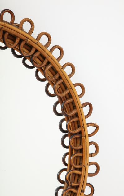 1950s Italian Bamboo and Rattan Mirror