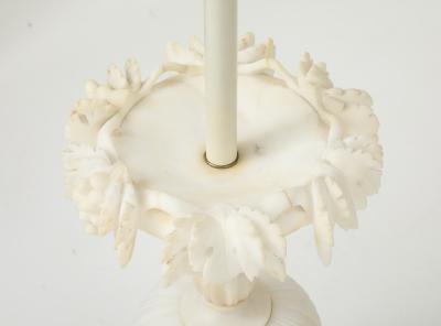 1950s Italian Carved Carrara Marble Table Lamps