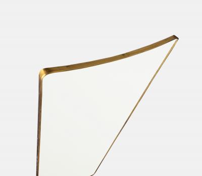 1950s Italian Modernist Grand Scale Brass Wall Mirror
