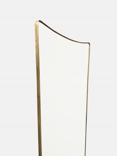 1950s Italian Modernist Grand Scale Brass Wall Mirror