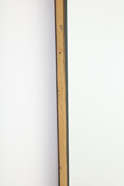 1950s Italian Modernist Grand Scale Rectangular Brass Beveled Mirror