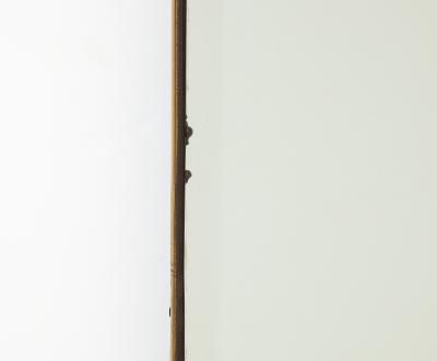 1950s Italian Modernist Grand Scale Rectangular Brass Beveled Mirror