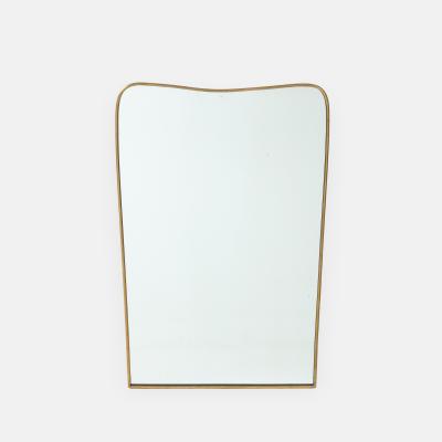 1950s Italian Modernist Pair of Shaped Brass Mirrors