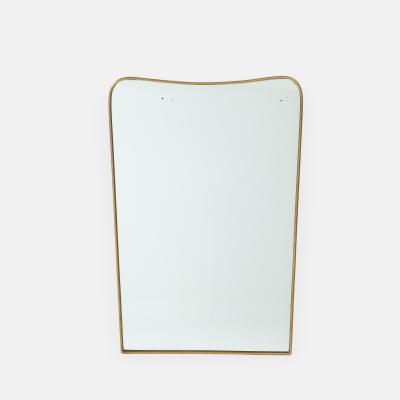 1950s Italian Modernist Pair of Shaped Brass Mirrors